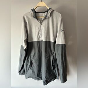 Under Armour Gray and White Windbreaker Jacket